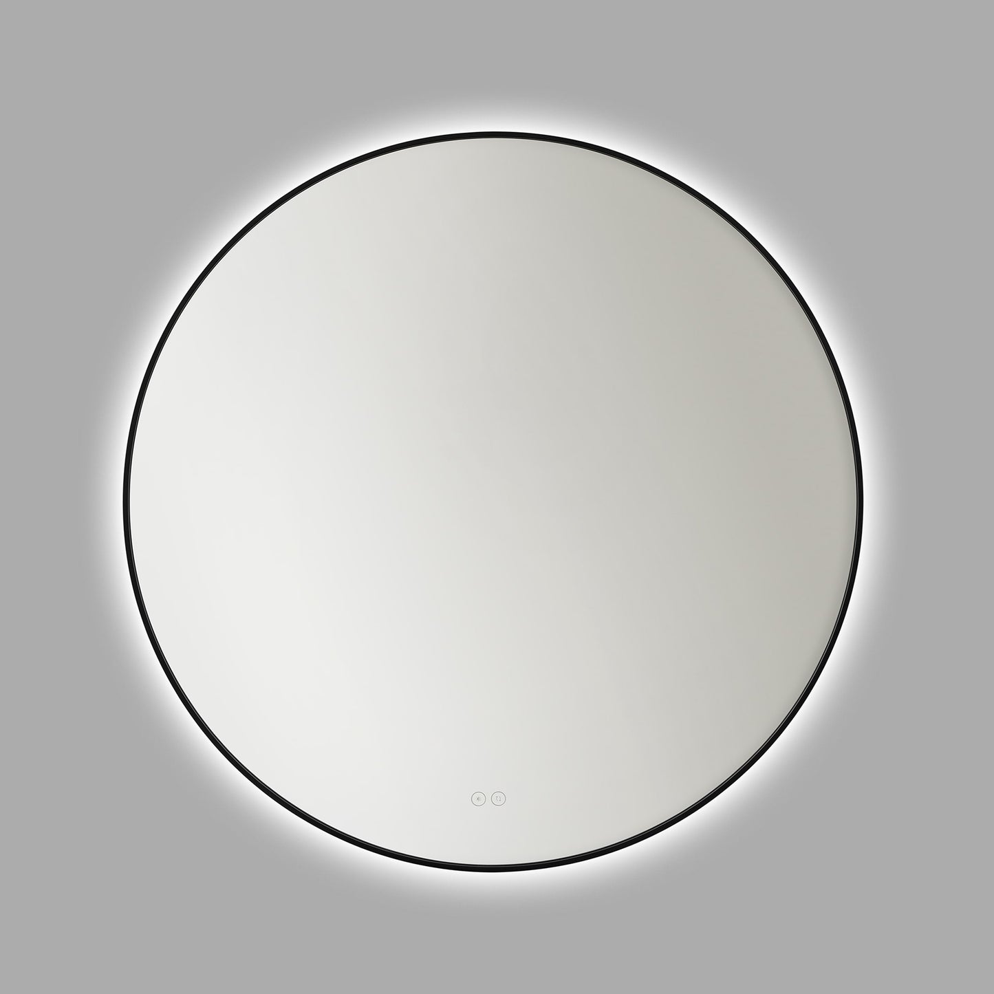 Generation Lighting Cadre 36-in x 36-in Framed Round Dimmable LED Lighted Bathroom Vanity Mirror ( Midnight Black )
