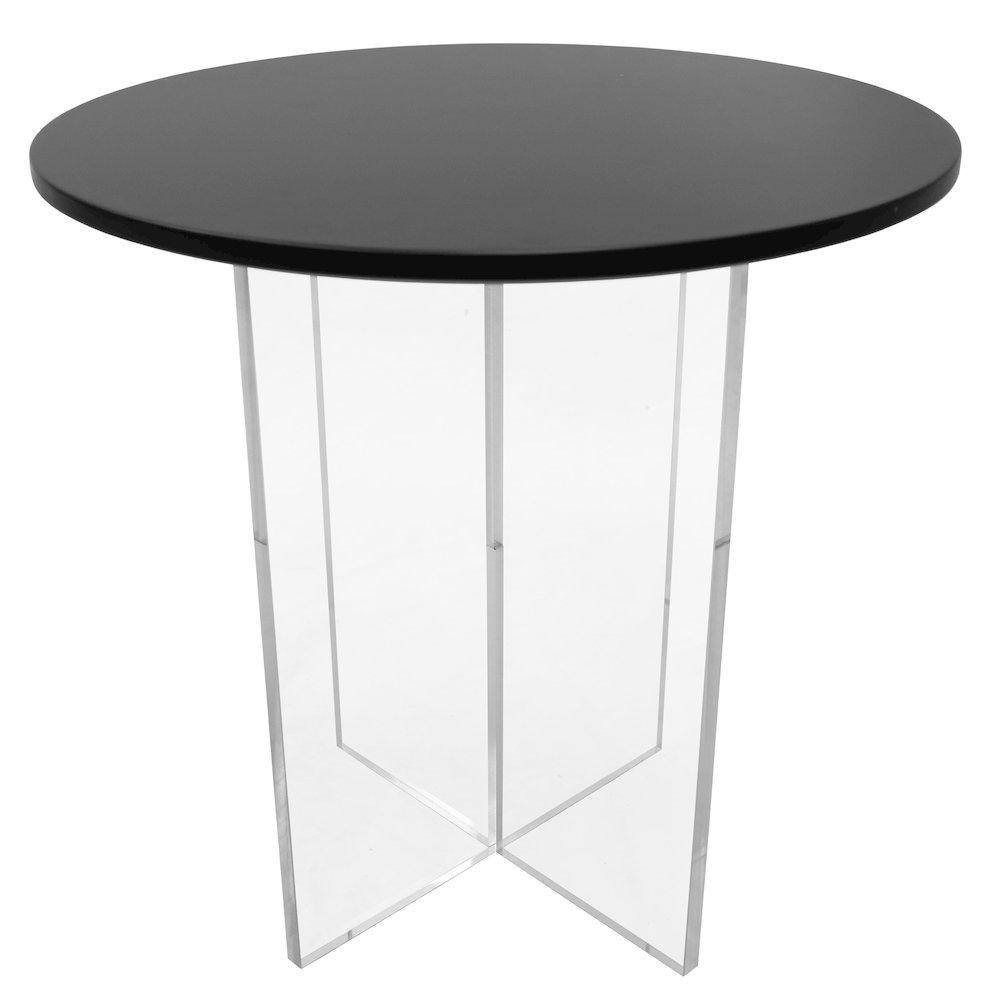 Leisuremod Valore Collection 20 Acrylic Side Table With Black Top