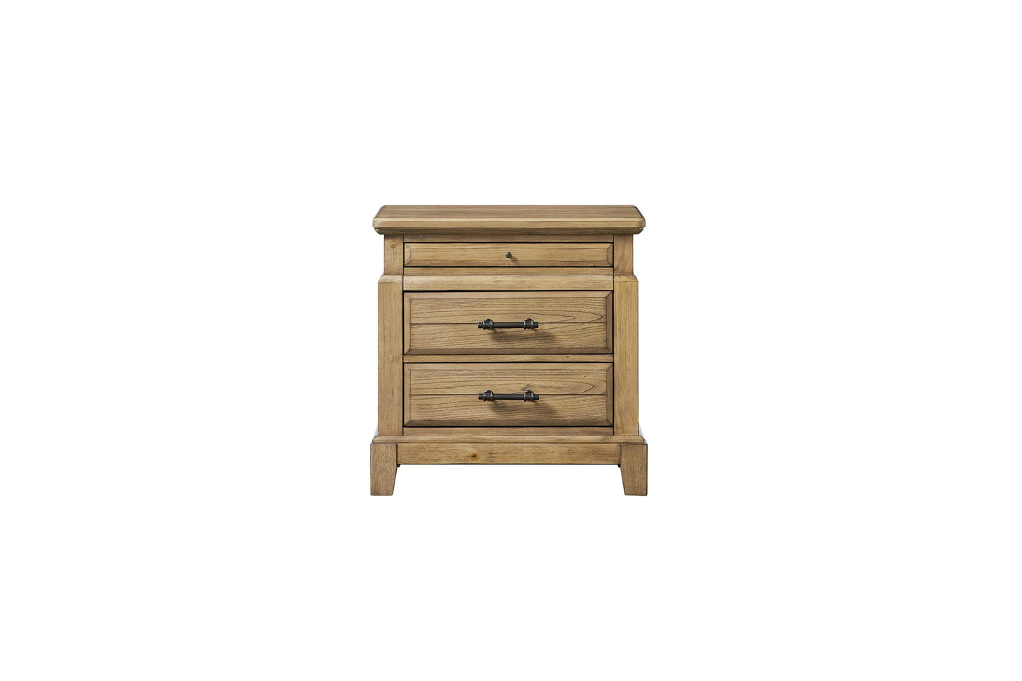 LOVMOR 2 Drawer Nightstand with Tray Caramel Finish