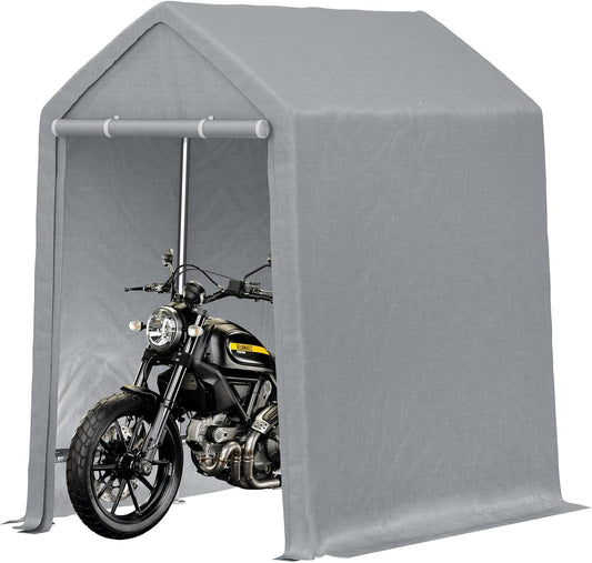Qeetex Motorcycle Outdoor Storage Tent  Portable Carport Shelter Garages Heavy Duty Canopy with Rolled Up Zipper Doors Outside Utility Shed Garage Tent for Motorcycle  Bicycles Lawn Mowers and Tools