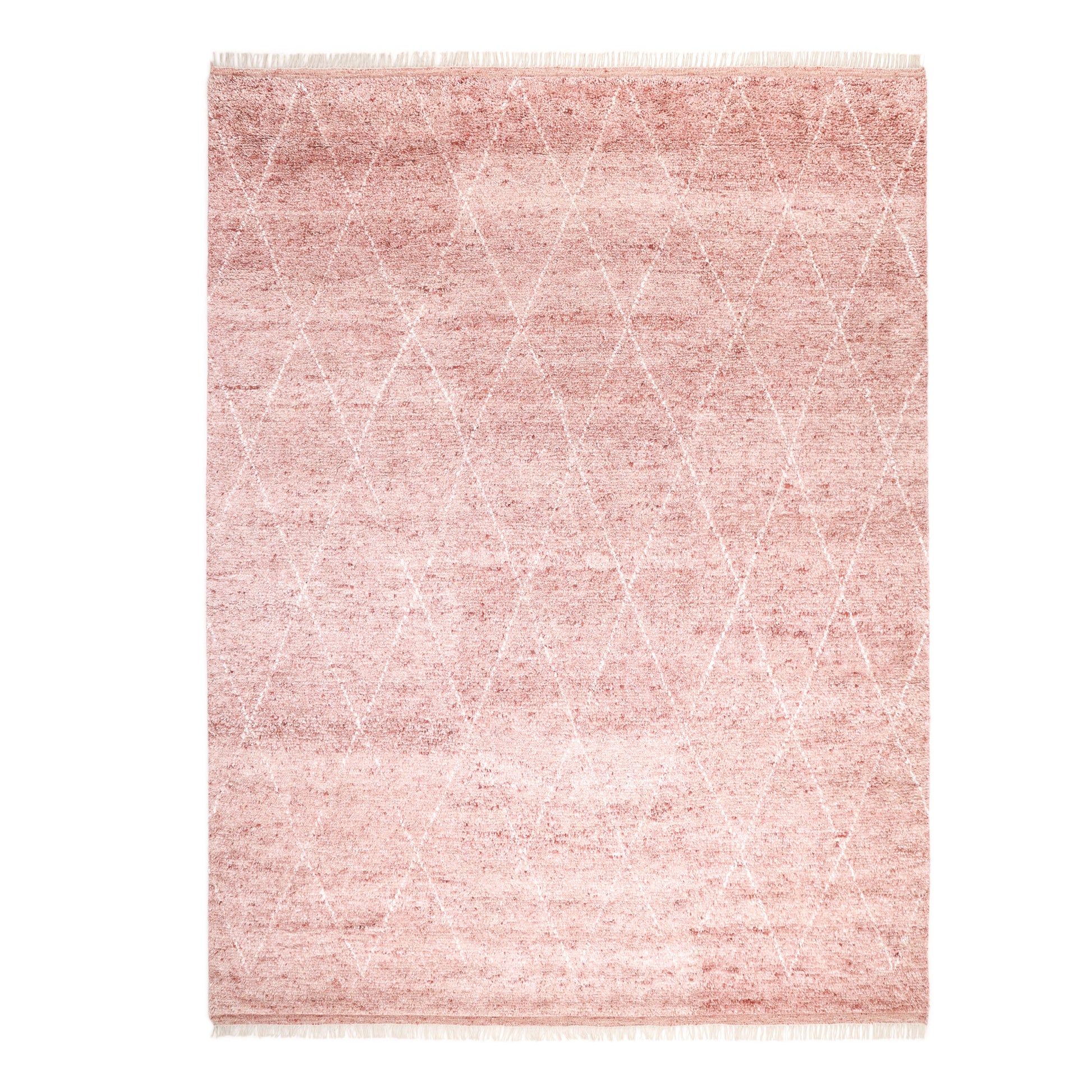 Solo Rugs Shaggy Moroccan 3 x 5 (ft) Knotted Wool Rust Rectangular Indoor Geometric Professionally Clean Only Area rug