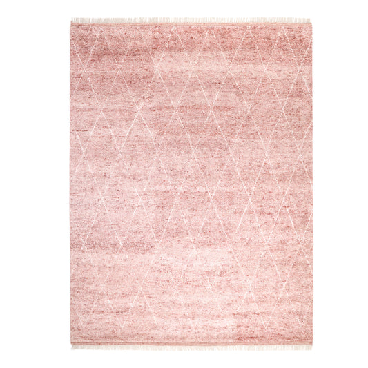 Solo Rugs Shaggy Moroccan 3 x 5 (ft) Knotted Wool Rust Rectangular Indoor Geometric Professionally Clean Only Area rug