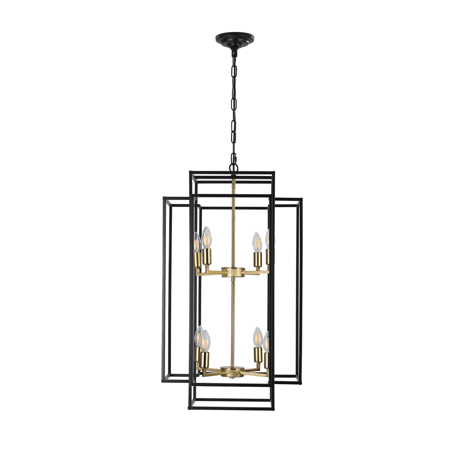 LIVIZA Matte Black Indoor Iron Chandelier