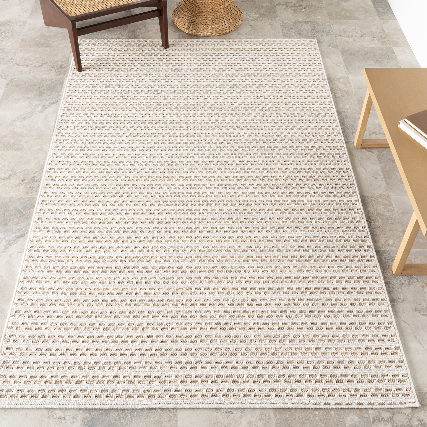 nuLOOM Havanah Geometric Indoor/Outdoor 8ft. x 10ft. Neutral Area Rug