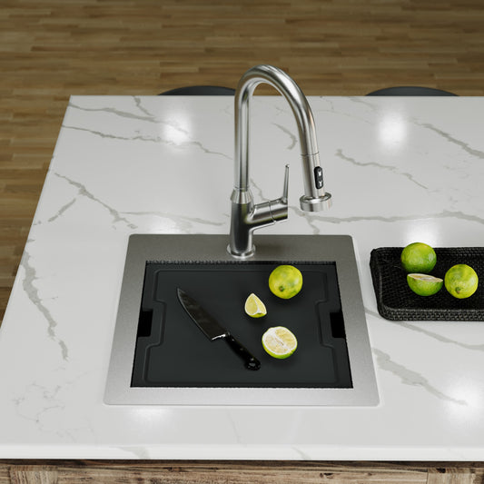 Karran Matrix 17-in L x 19-in W Stainless steel Drop-in Residential Bar Sink