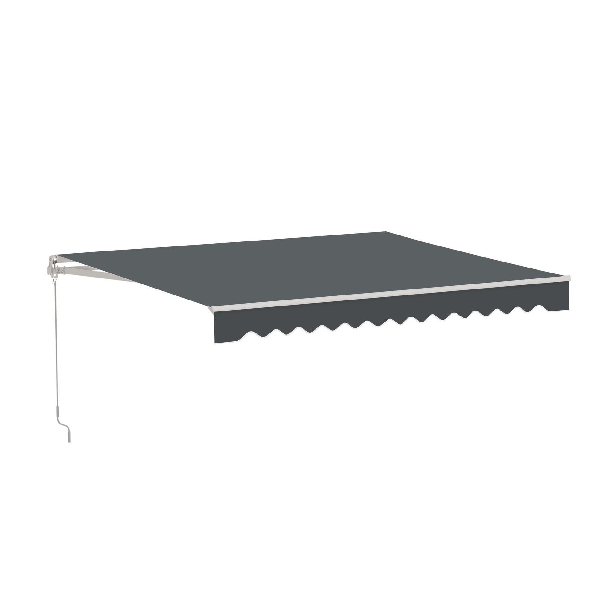 ALEKO 120-in Wide x 96-in Projection x 10-in Height Metal Gray Solid Manual Retractable Patio Awning