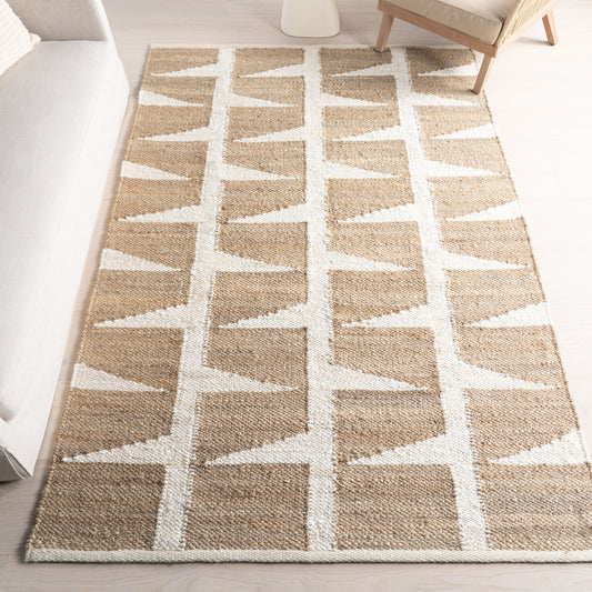 nuLOOM Esti Geometric Jute 5ft. x 8ft. Natural Area Rug