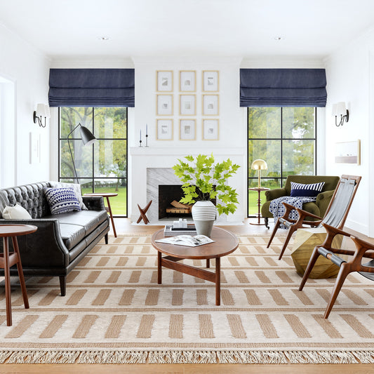 nuLOOM Merrick Tasseled Cotton and Wool 9ft. x 12ft. Rust Area Rug