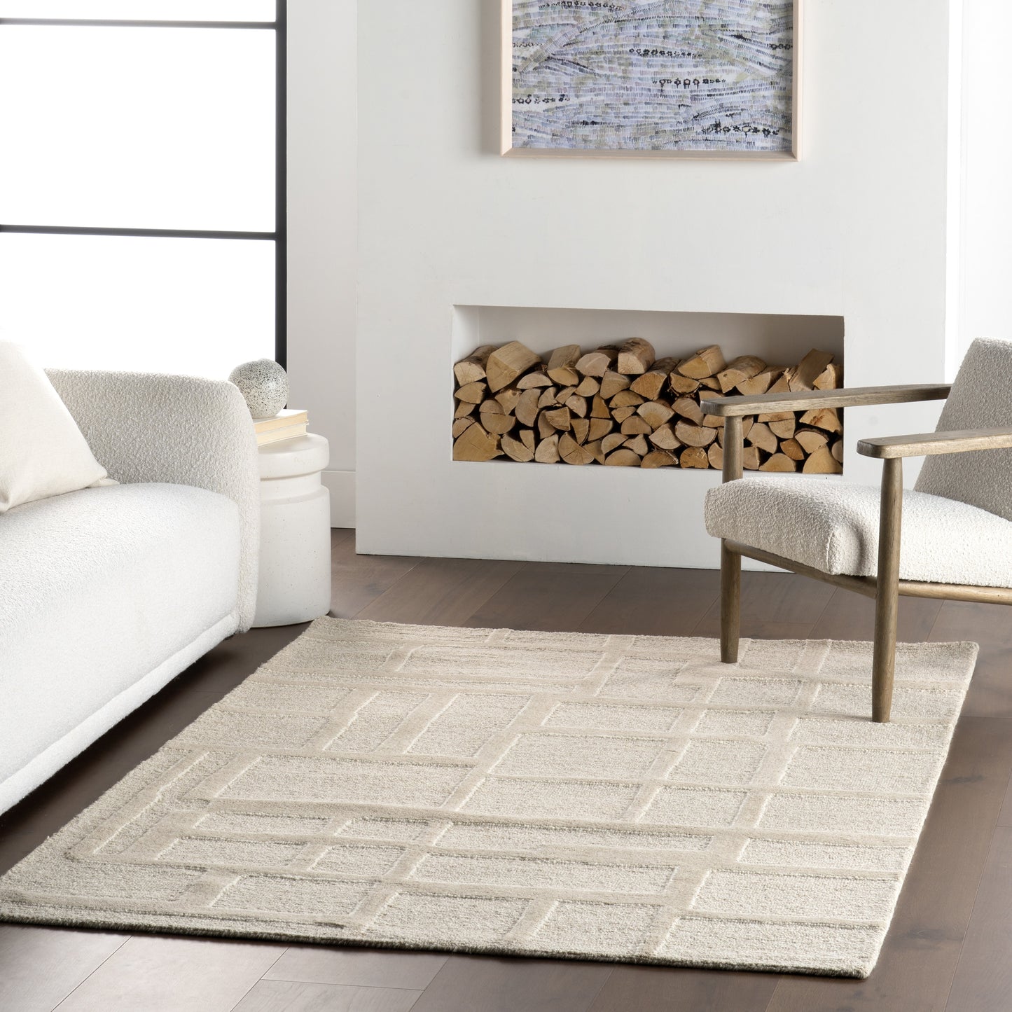 nuLOOM Aerith Contemporary Geometric 8ft. x 10ft. Beige Area Rug