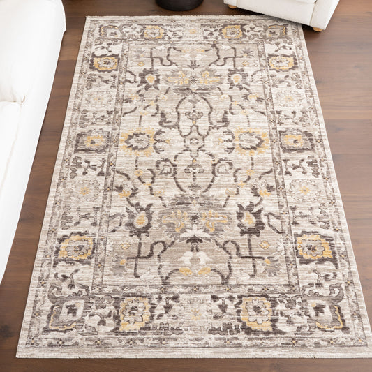 nuLOOM Devaki Traditional Medallion 9ft. x 12ft. 6ft. Beige Area Rug
