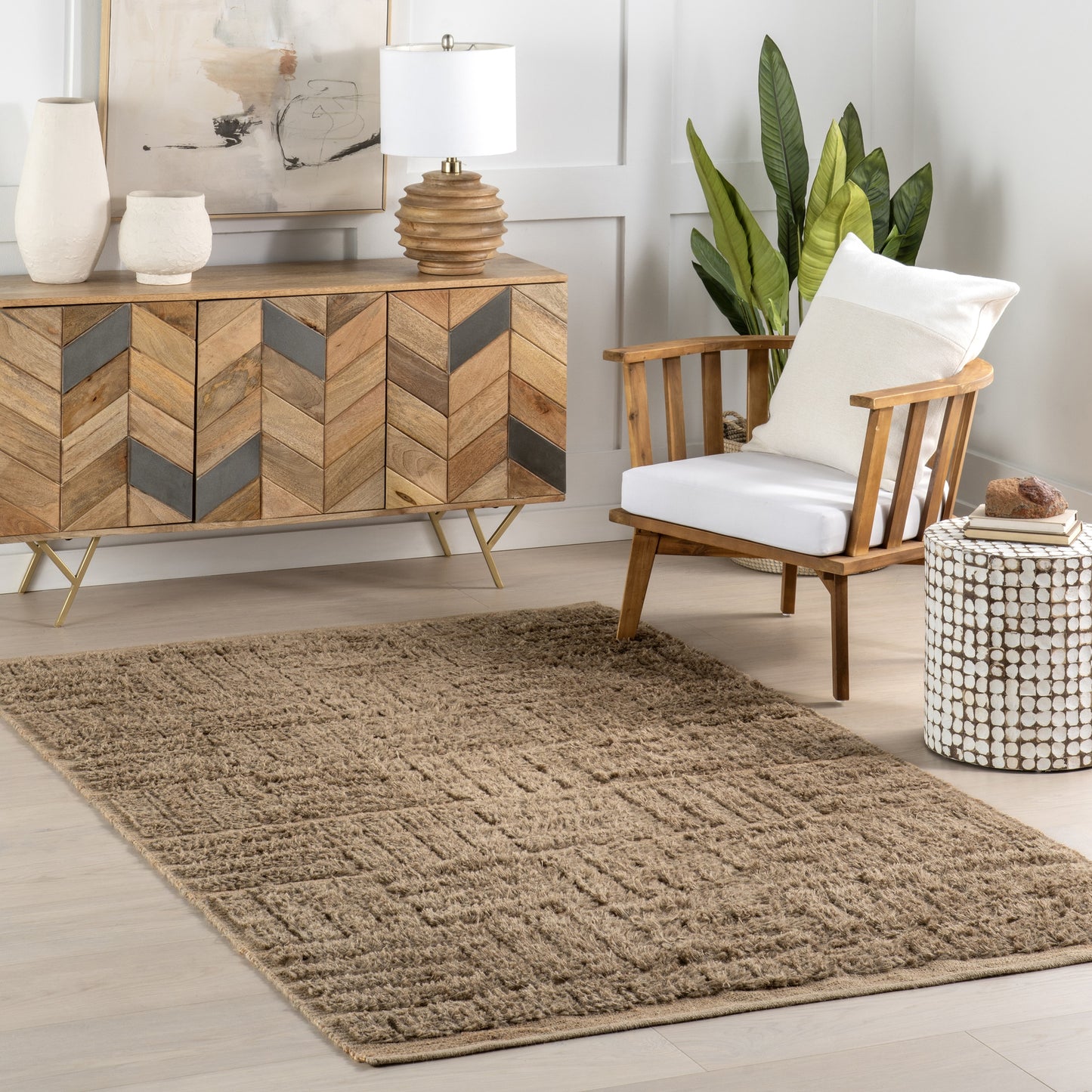 nuLOOM Vonda Geometric Jute 9ft. x 12ft. Natural Area Rug
