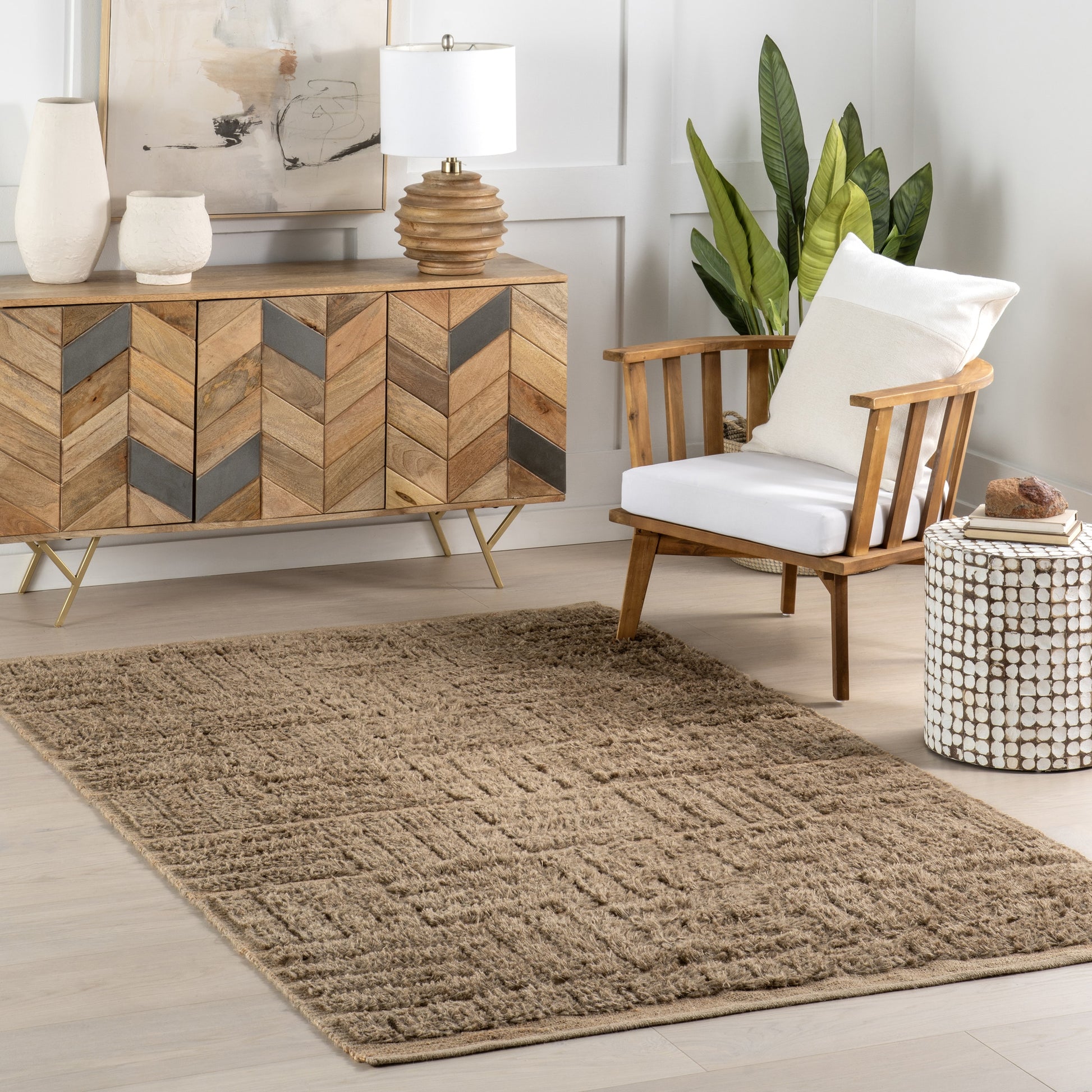 nuLOOM Vonda Geometric Jute 9ft. x 12ft. Natural Area Rug