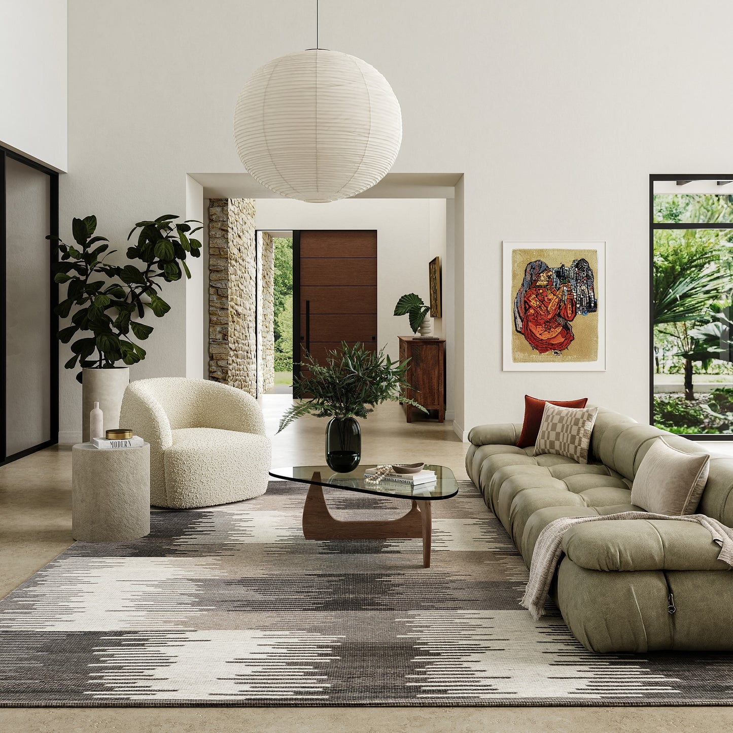 nuLOOM Memento Abstract Reversible Wool 8ft. x 10ft. Charcoal Area Rug