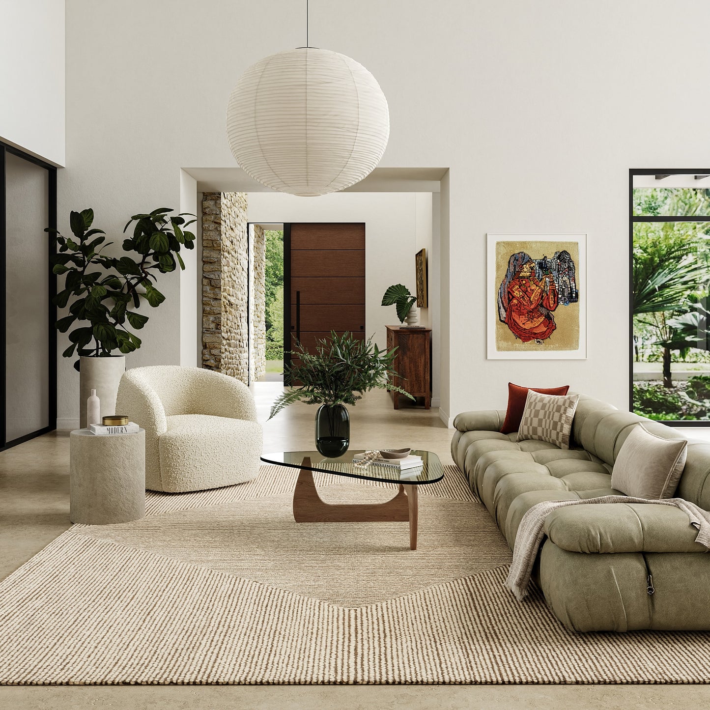 nuLOOM Stoic Wool 5ft. x 8ft. Beige Area Rug