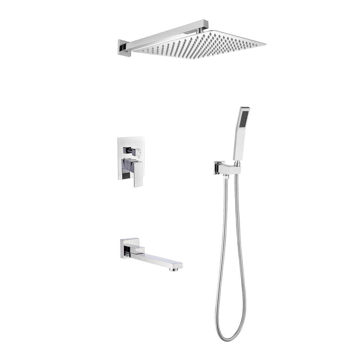 Tatayosi Wall mounted shower system combo with hand shower 12inch shower head
