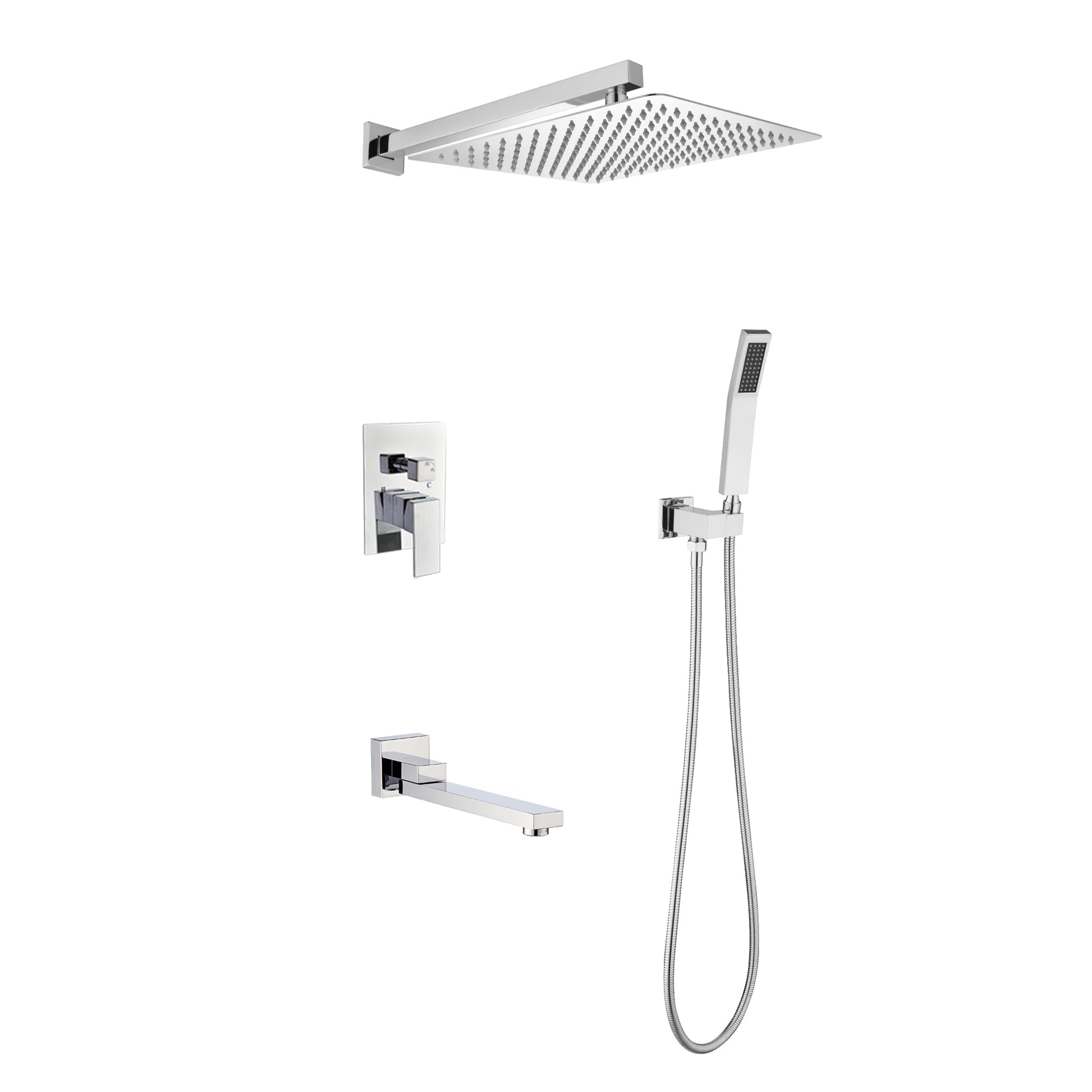 Tatayosi Wall mounted shower system combo with hand shower 12inch shower head
