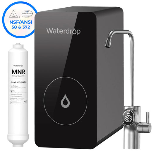 Waterdrop Tankless D6 with MNR35 Filter Carbon block Black Counter top filter