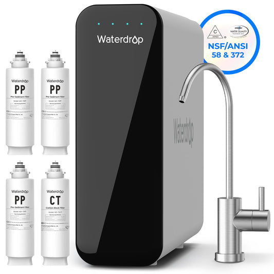Waterdrop WD-TSU Ultra-Filtration Water Filter System Triple-stage Composite/Activated carbon Under Sink Water Filtration System with Stainless steel Faucet
