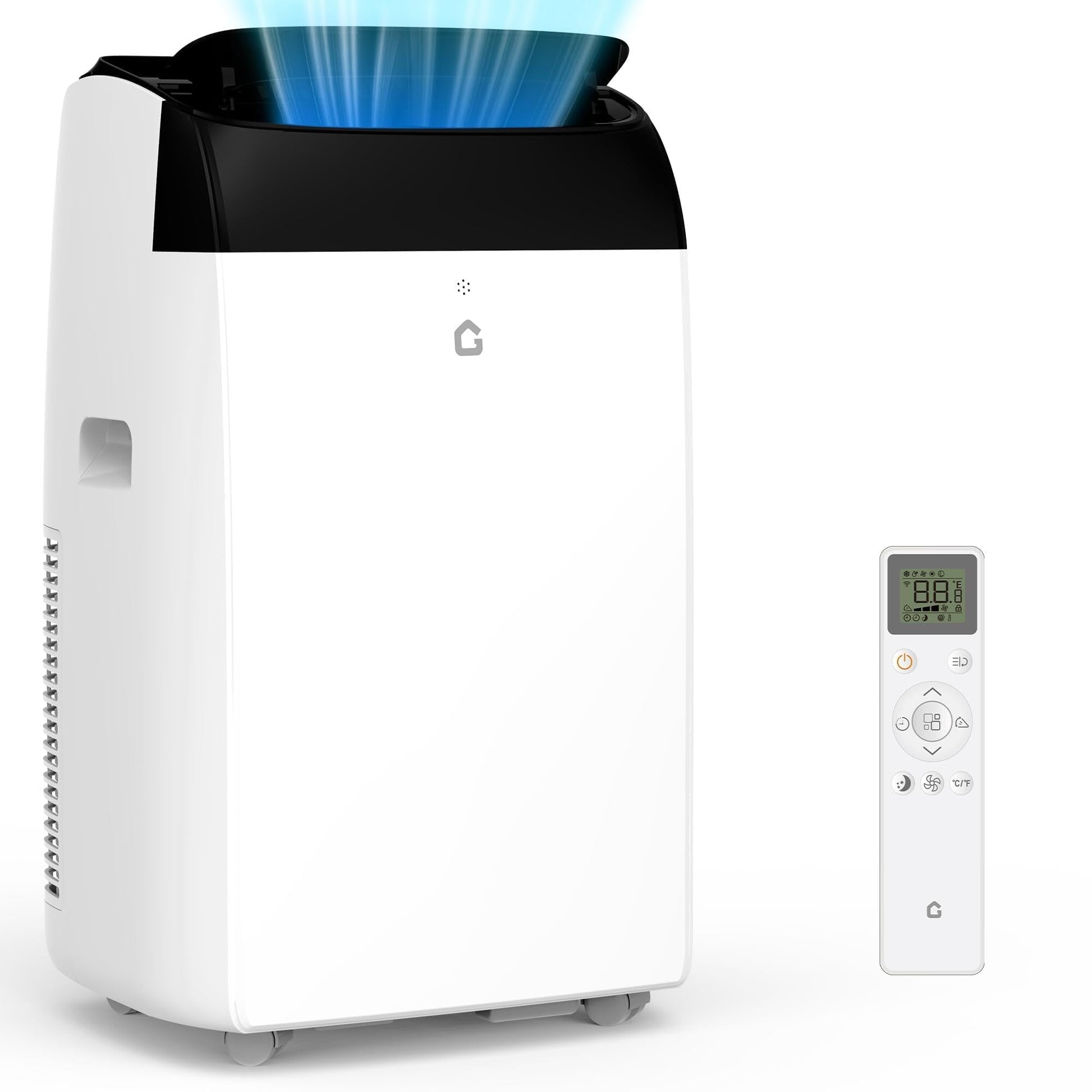 Qeetex 14000 BTU Portable AC - 3-in-1 Cool/Dehumidifier/Fan for 750SqFt Remote  Timer Energy-Saving