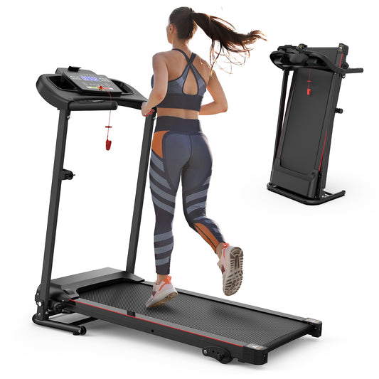 Tatayosi Folding treadmill with incline 2.5 HP motor 12 KMH speed Bluetooth music cup holder heart rate sensor for home gym fitness