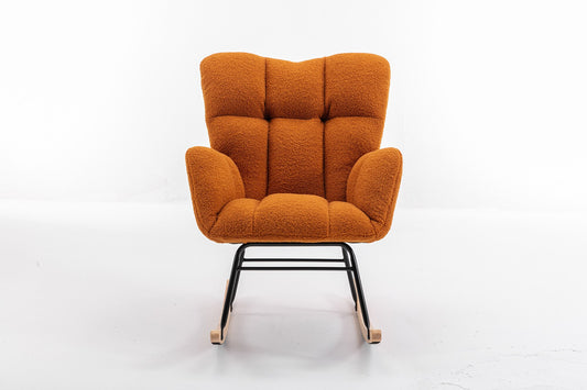 Bybafun 27.6-in W Modern Orange Rocking Armchair