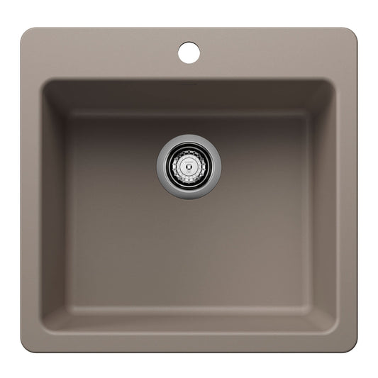 Blanco Liven Drop-in or undermount 21.25-in x 20.5-in Granite Single bowl Kitchen Sink