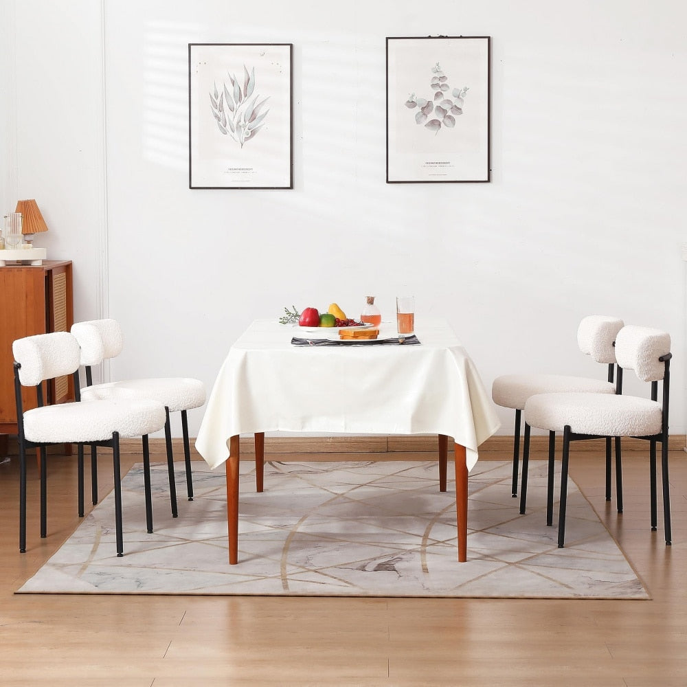DYHOME Kitchen Chairs Modern Dining Chairs Set of 4 Kitchen Dining Room Chairs Boucle Upholstered Dining Chair