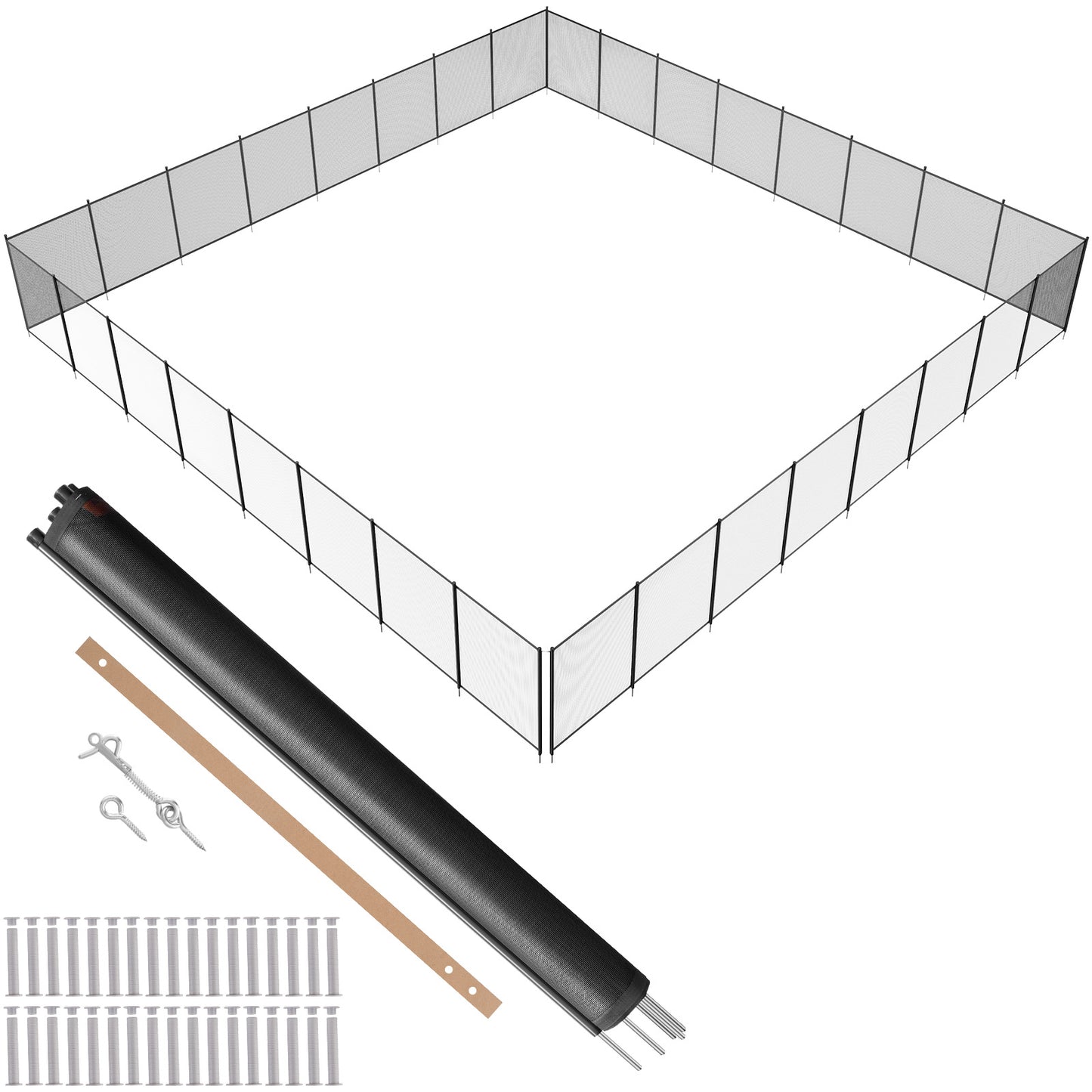 VEVOR Pool Fence  4 x 96 FT Pool Fences for Inground Pools  Removable Child Safety Pool Fencing  Easy DIY Installation Swimming Pool Fence  340gms Teslin PVC Pool Fence Mesh Protects Kids and Pets