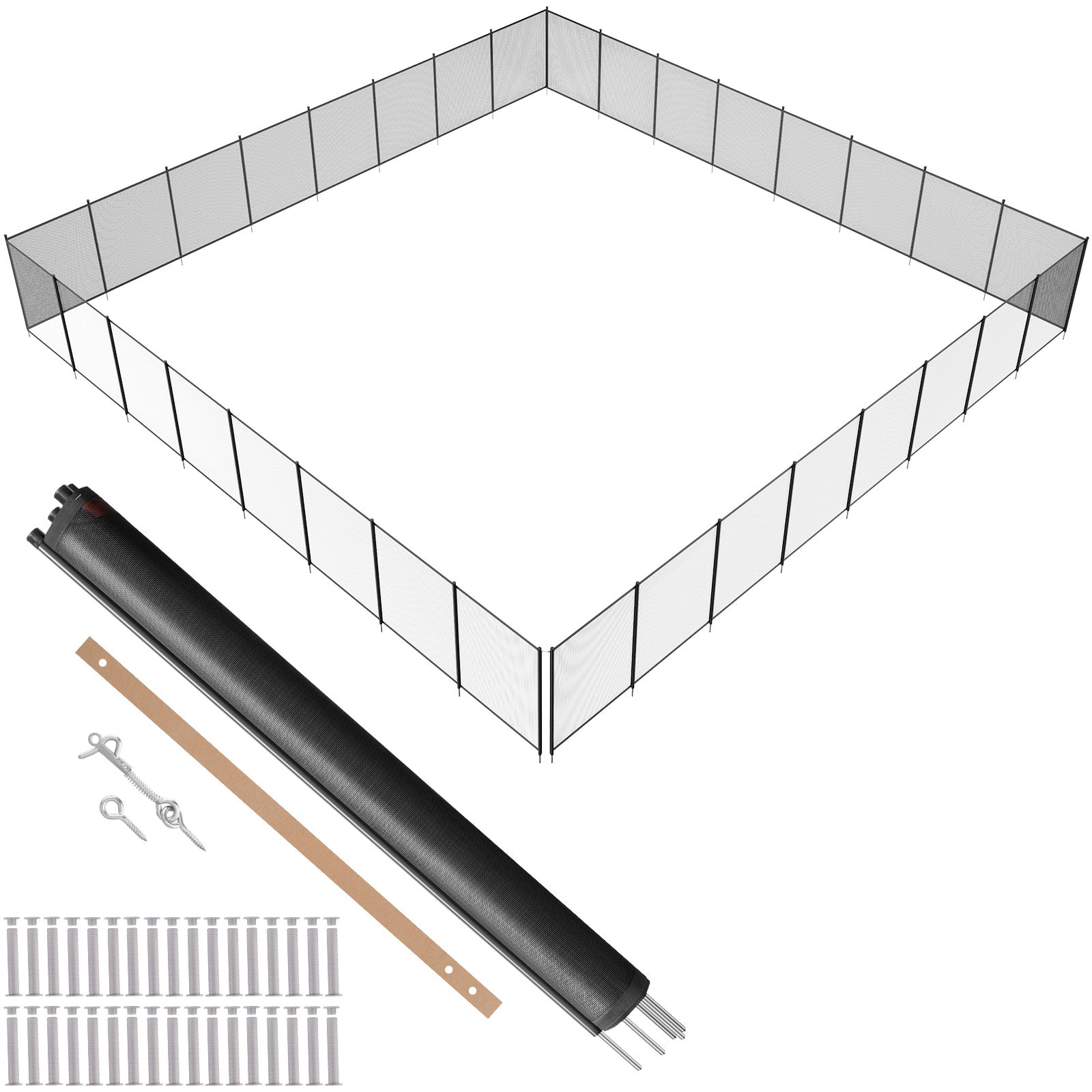 VEVOR Pool Fence  4 x 96 FT Pool Fences for Inground Pools  Removable Child Safety Pool Fencing  Easy DIY Installation Swimming Pool Fence  340gms Teslin PVC Pool Fence Mesh Protects Kids and Pets