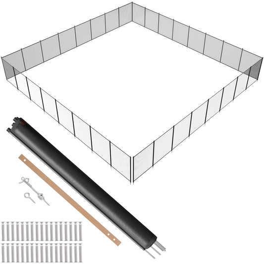 VEVOR Pool Fence  4 x 96 FT Pool Fences for Inground Pools  Removable Child Safety Pool Fencing  Easy DIY Installation Swimming Pool Fence  340gms Teslin PVC Pool Fence Mesh Protects Kids and Pets