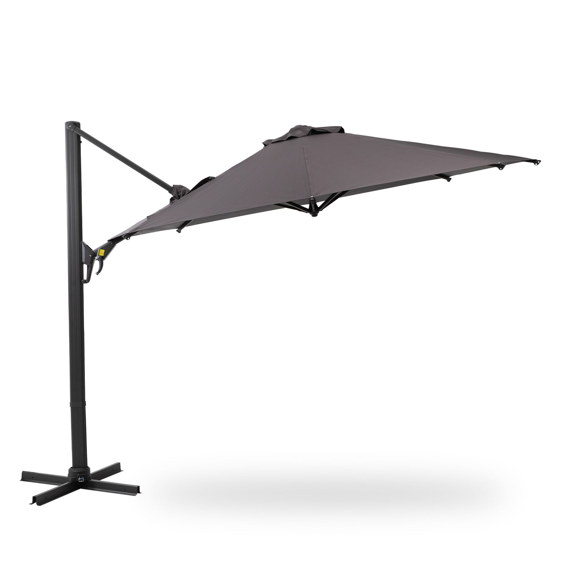 Tatayosi 11 inch Cantilever Patio Umbrella Round Outdoor Offset Umbrella with 360 Rotation Tilt Adjustment without Base Grey