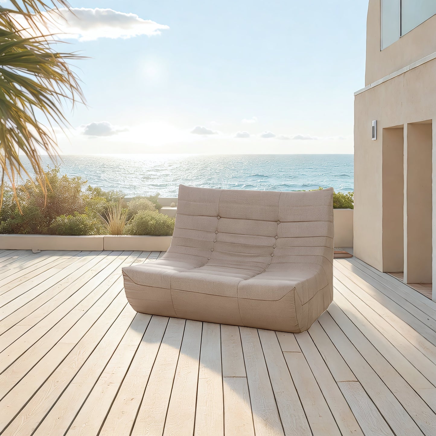 Deko Living Compressed Foam Sofa Outdoor Sectional with Brown
