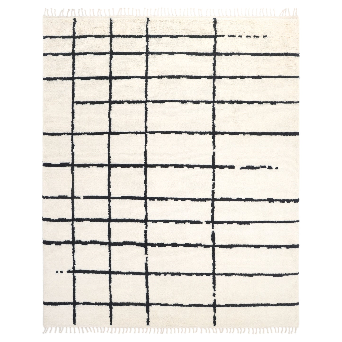 Solo Rugs Moroccan 3 x 5 (ft) Knotted Wool Ivory Rectangular Indoor Geometric Professionally Clean Only Area rug