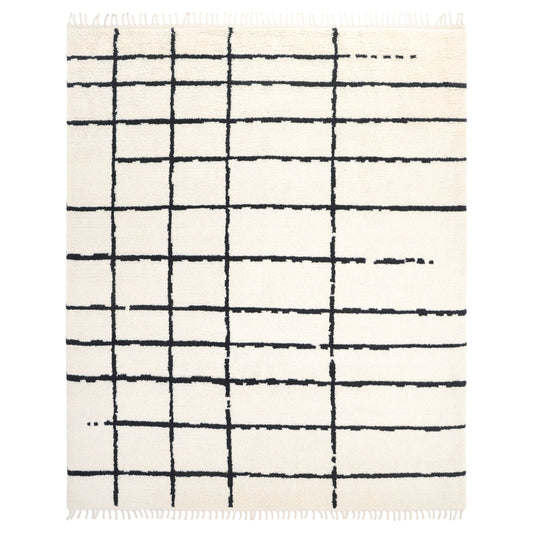 Solo Rugs Moroccan 3 x 5 (ft) Knotted Wool Ivory Rectangular Indoor Geometric Professionally Clean Only Area rug