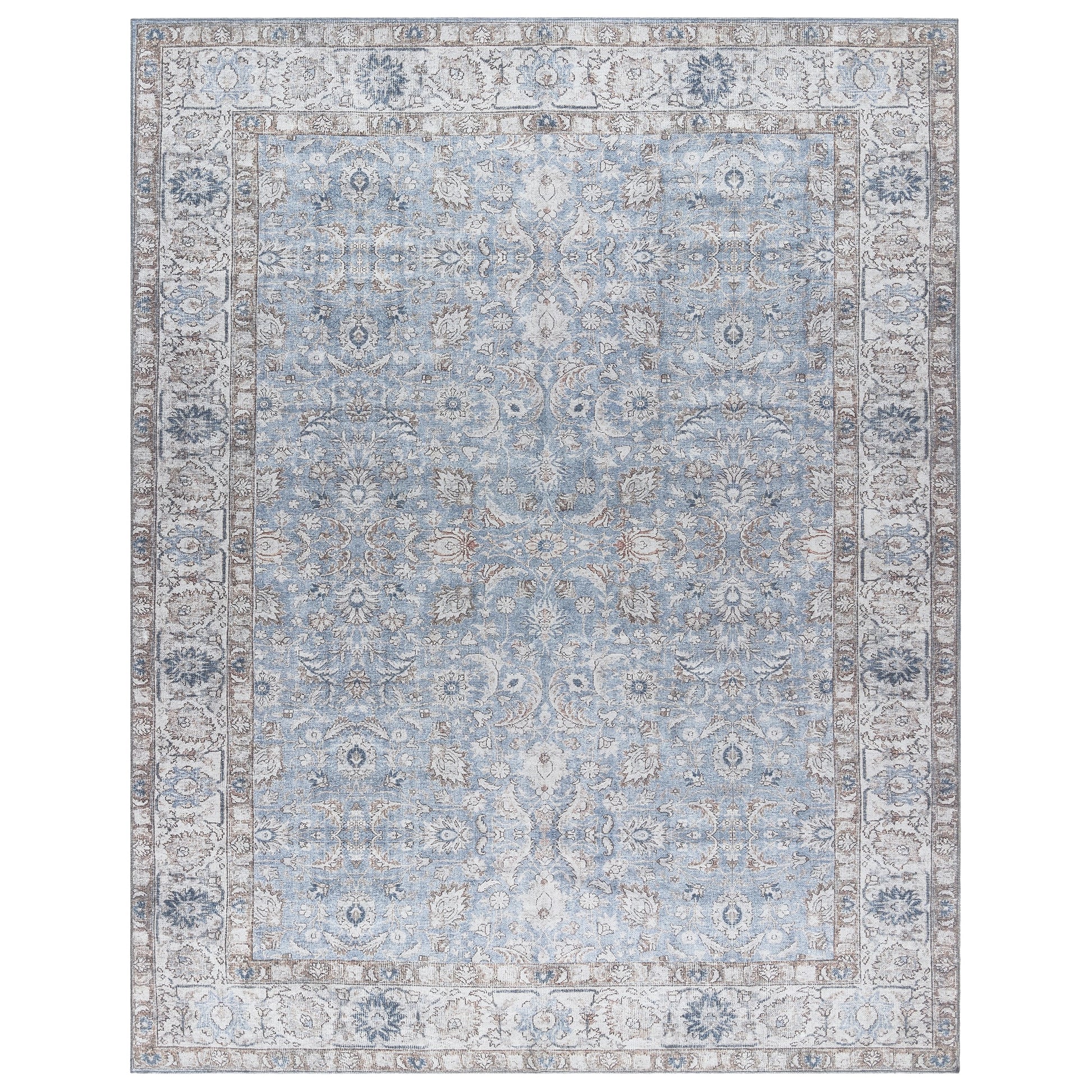 Thomasville Emporia 8 x 10 (ft) Loomed Chenille Blue Rectangular Indoor Oriental Machine washable Pet Friendly Area rug