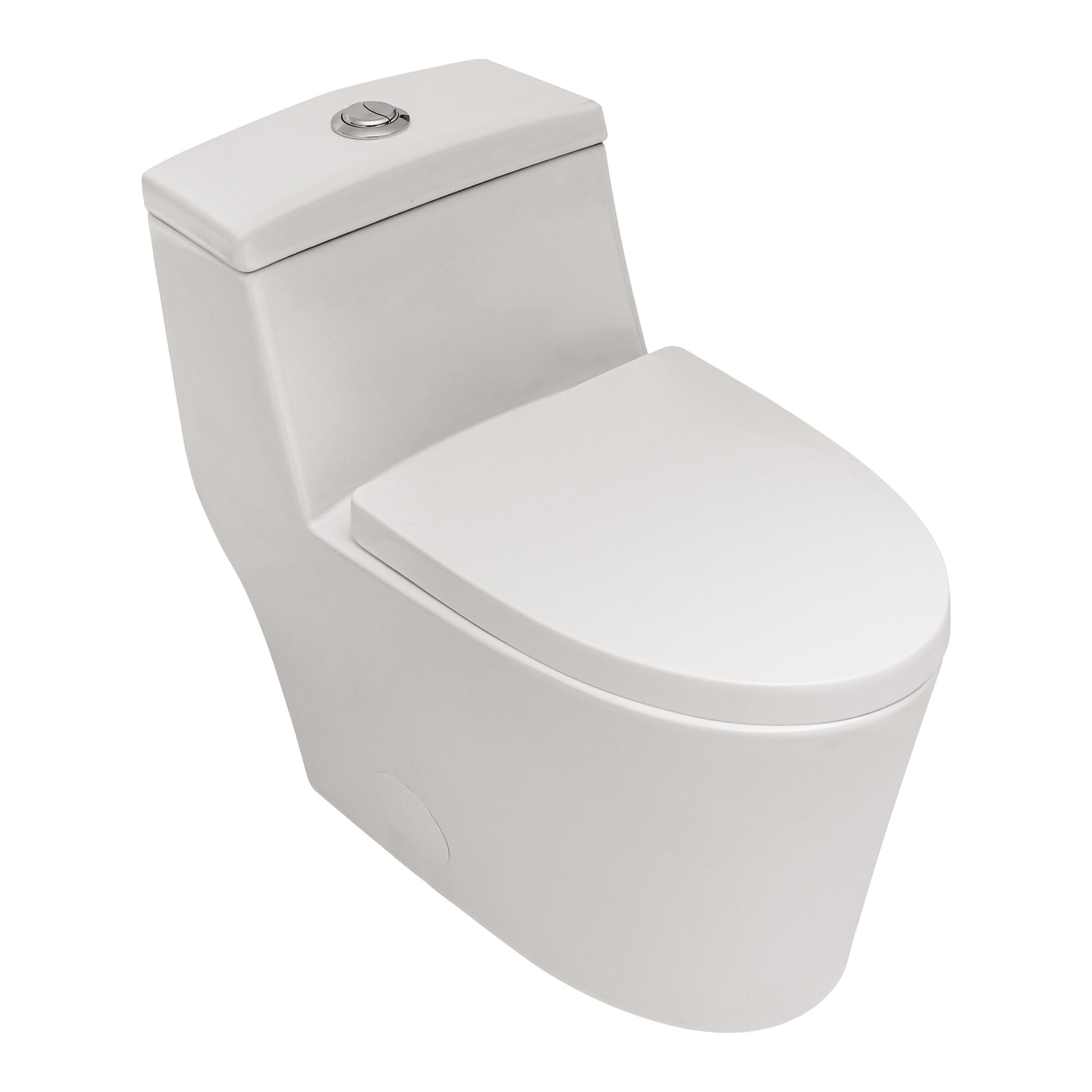 Clihome White Dual Flush Elongated Standard Height Soft Close 1-piece 1.6 GPF