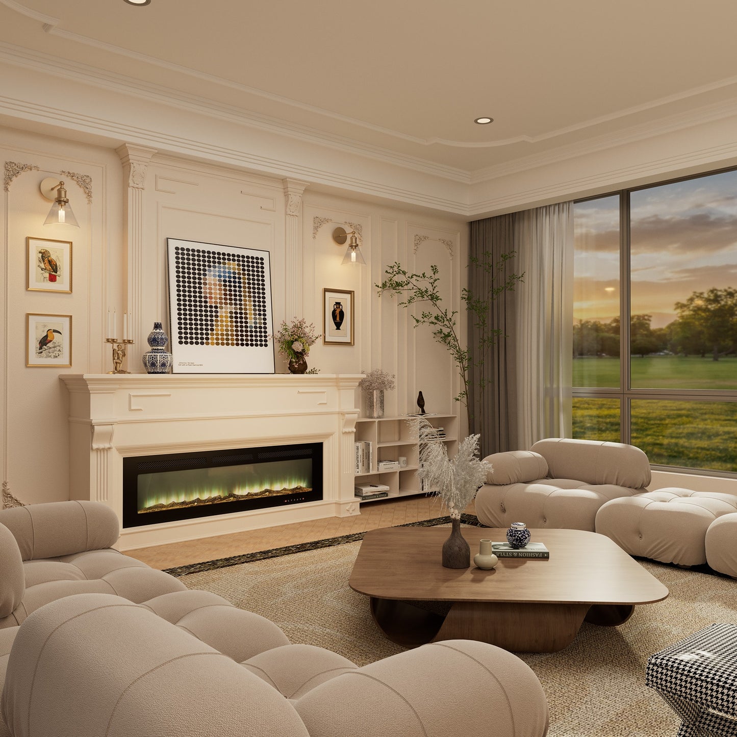 Clihome 60-in W Black Wall mount Fan-forced with Remote Control Included