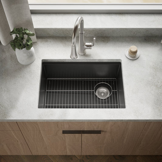 KOHLER Billings Undermount 26.5-in x 18.31-in Composite Single bowl Kitchen Sink
