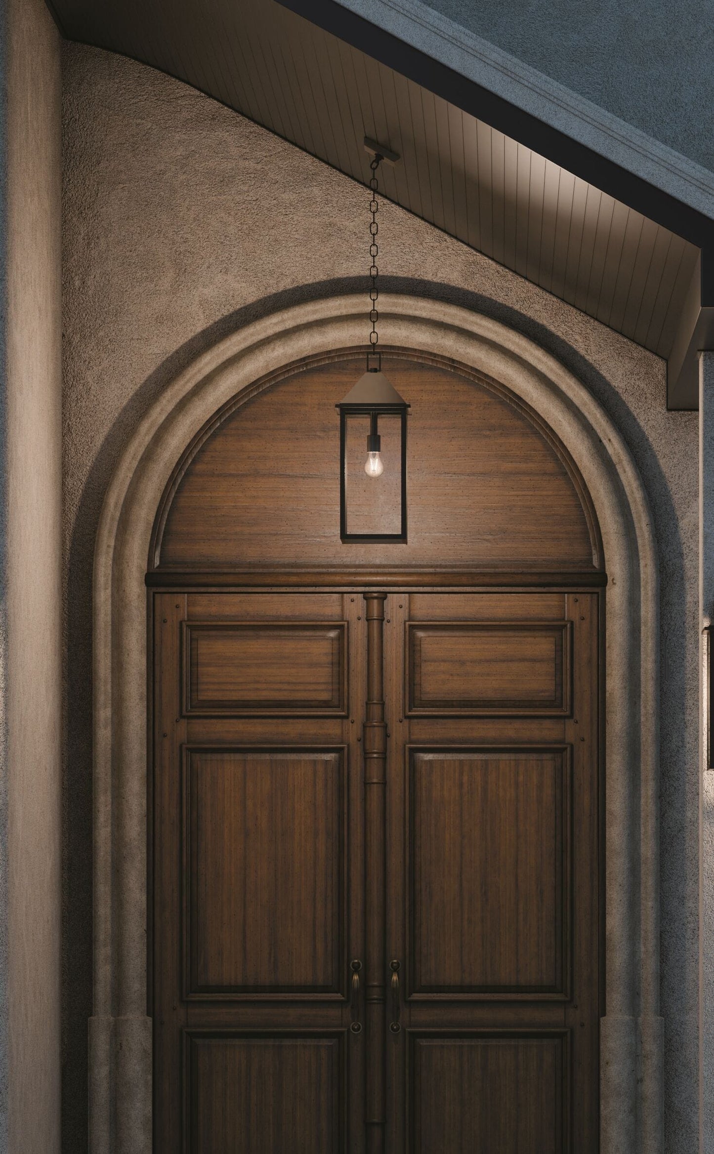 Kichler Prin 1 -Light Olde Bronze Traditional Clear glass Glass Rectangle Medium Outdoor Hanging Pendant Light