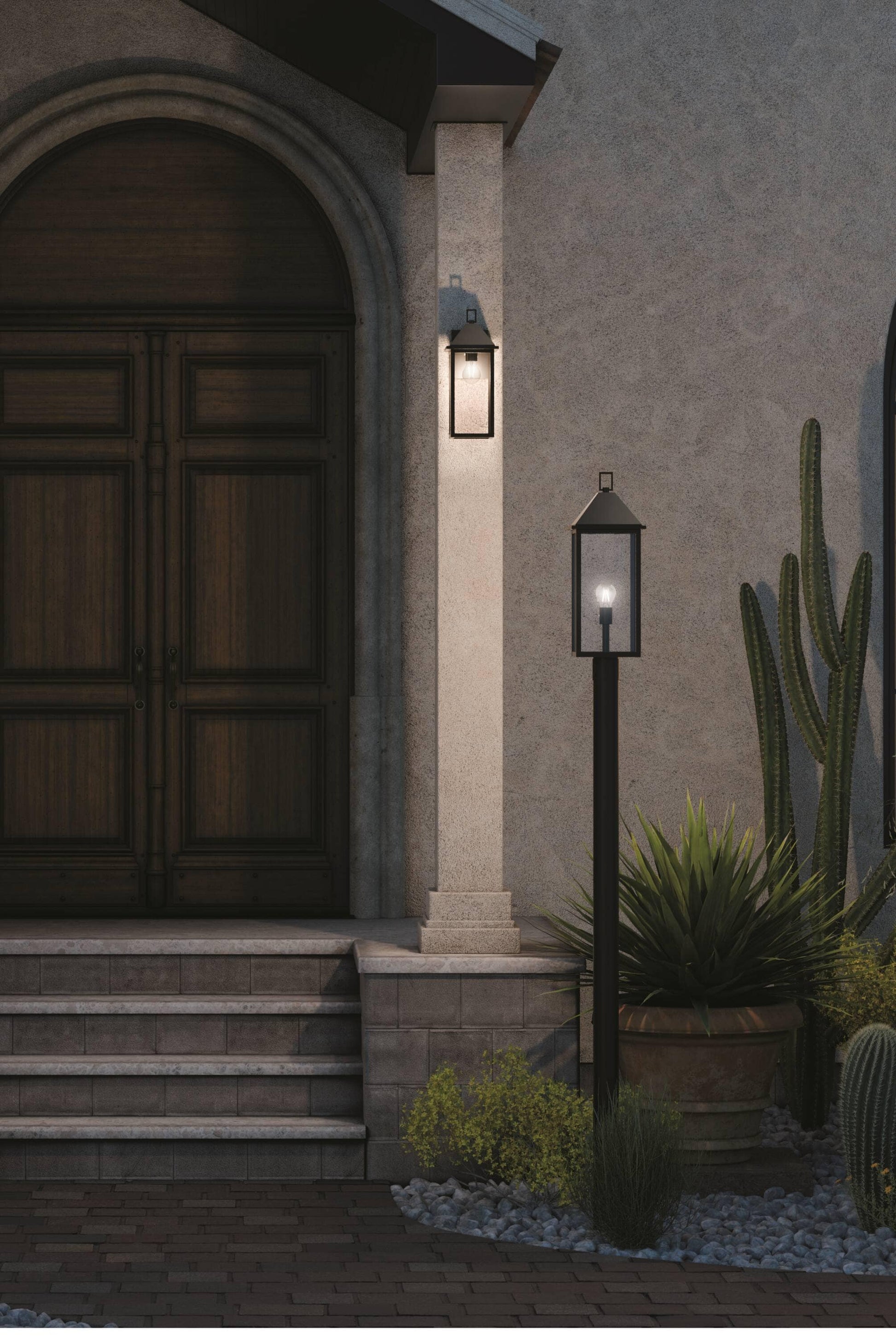 Kichler Prin 25-in Olde Bronze Traditional Outdoor Light post lantern