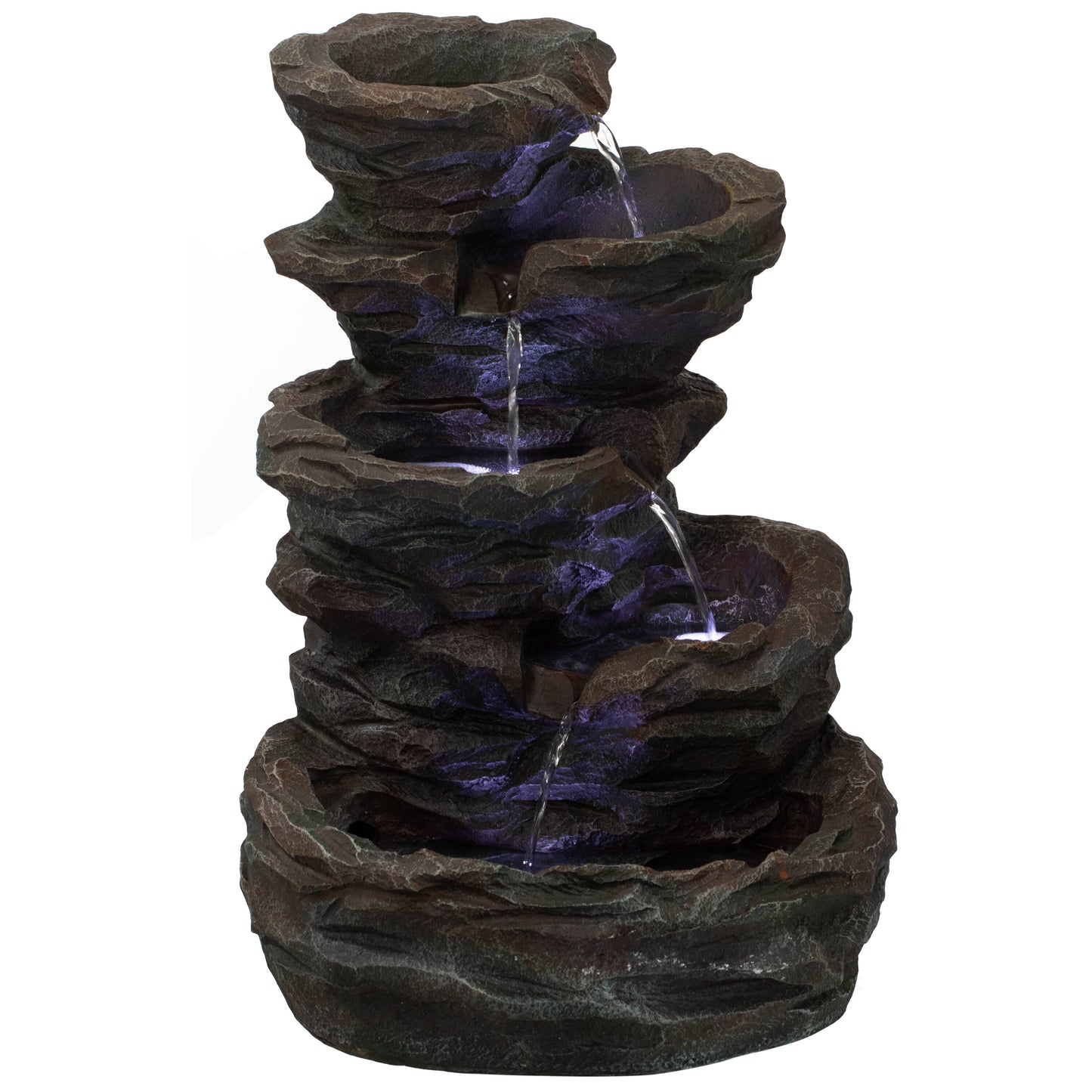 Gardenised 23-in H Resin Electric Powered Rock Waterfall Outdoor Fountain