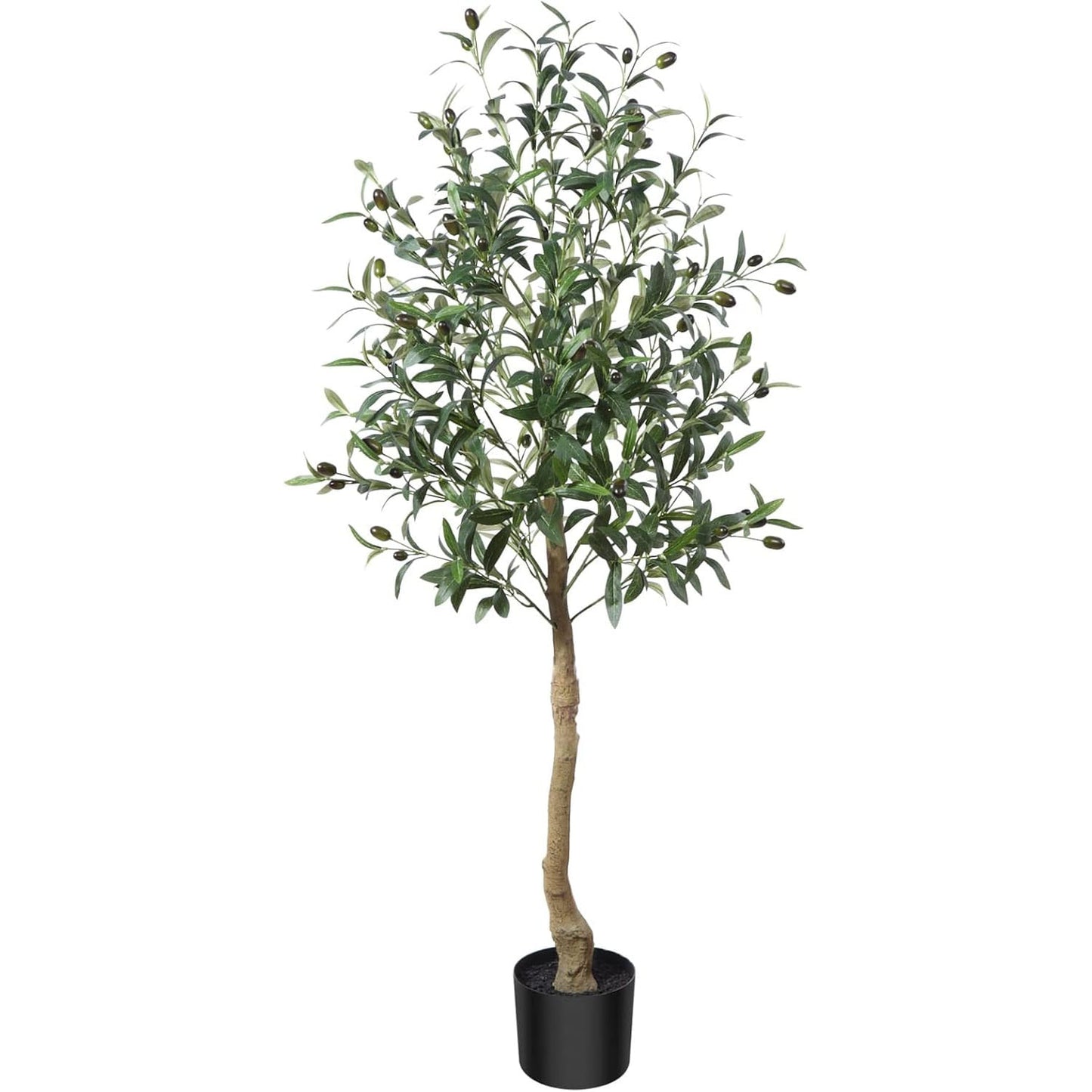 Zyerch 4ft Artificial Olive Tree Fake Plant in Pot for Indoor Outdoor Home Office Decor