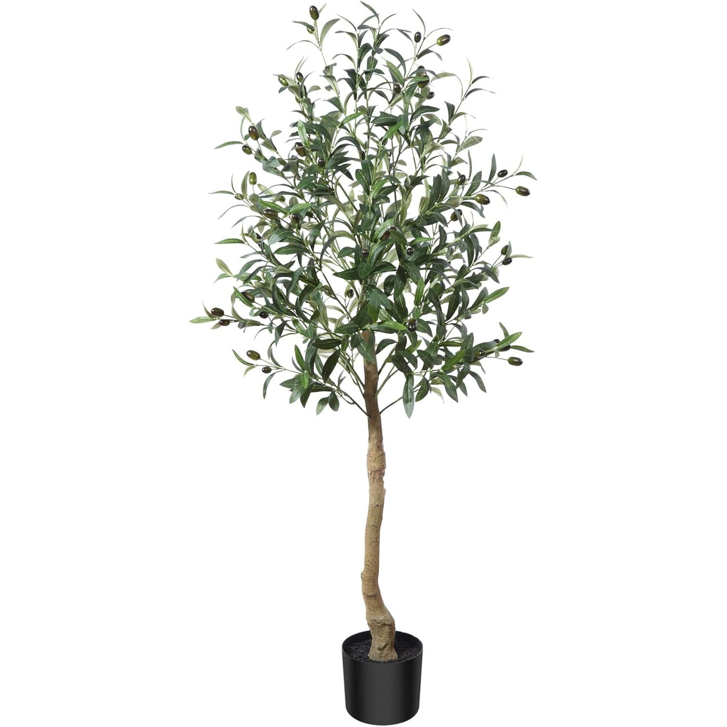 Zyerch 4ft Artificial Olive Tree Fake Plant in Pot for Indoor Outdoor Home Office Decor