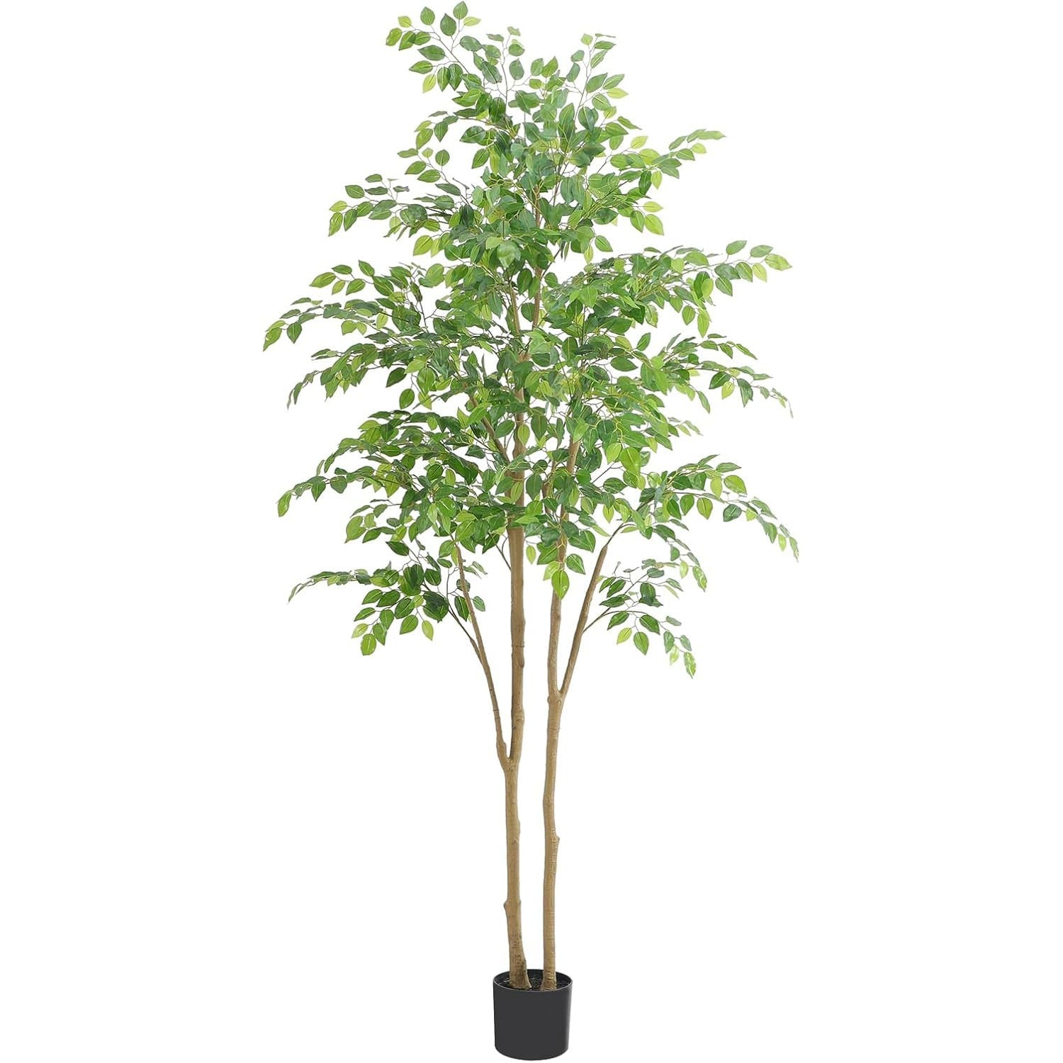 Zyerch 7ft Artificial Ficus Tree UV Resistant Fake Plant with Realistic Leaves for Indoor Outdoor Home Office Decor