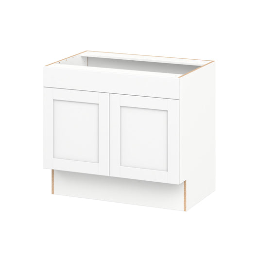 Hugo&Borg Rosemont 36-in W x 32.5-in H x 24.5-in D Bright White Sink Base Fully Assembled Cabinet Recessed Panel Shaker