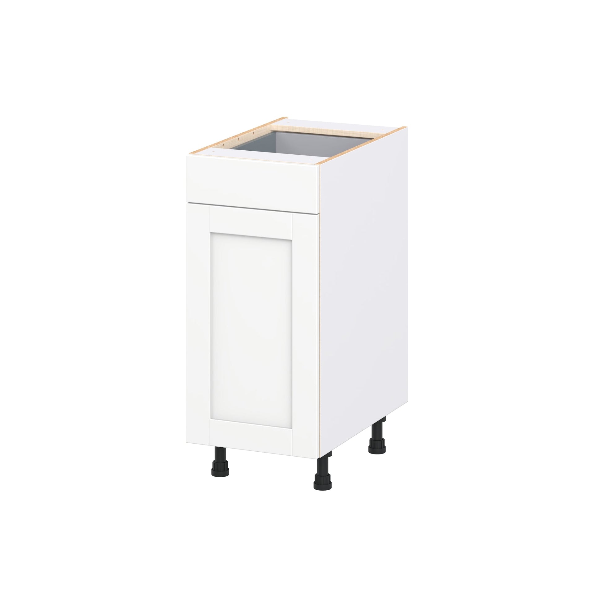 Hugo&Borg Rosemont 15-in W x 34.5-in H x 24.5-in D Bright White Pull-out Cabinet Base Fully Assembled Cabinet Recessed Panel Shaker