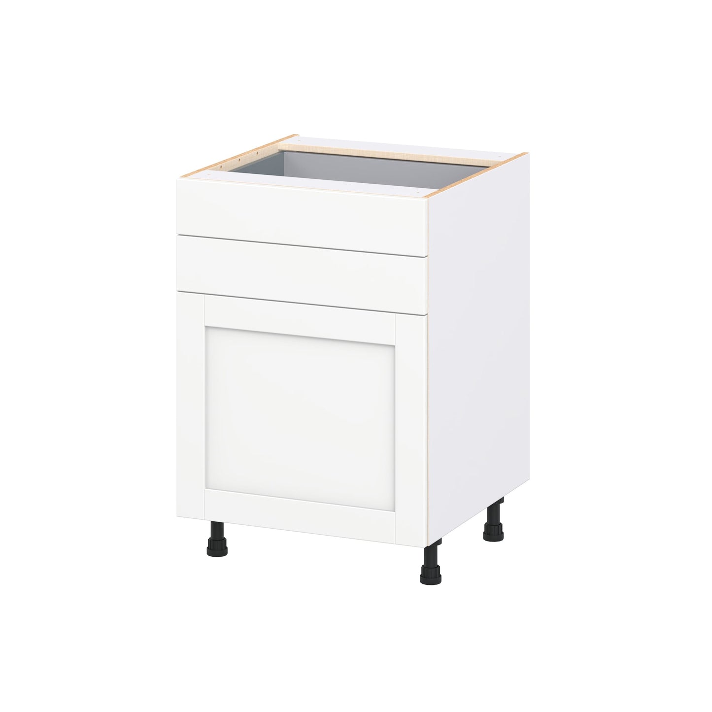 Hugo&Borg Rosemont 24-in W x 34.5-in H x 24.5-in D Bright White 2 -Drawers Base Fully Assembled Cabinet Flat Panel Shaker