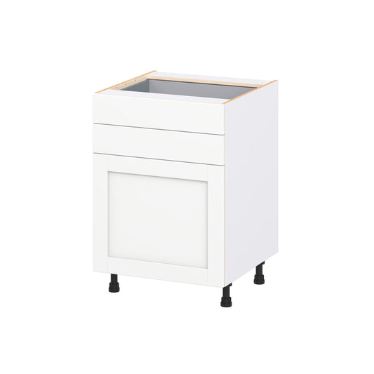 Hugo&Borg Rosemont 24-in W x 34.5-in H x 24.5-in D Bright White 2 -Drawers Base Fully Assembled Cabinet Flat Panel Shaker
