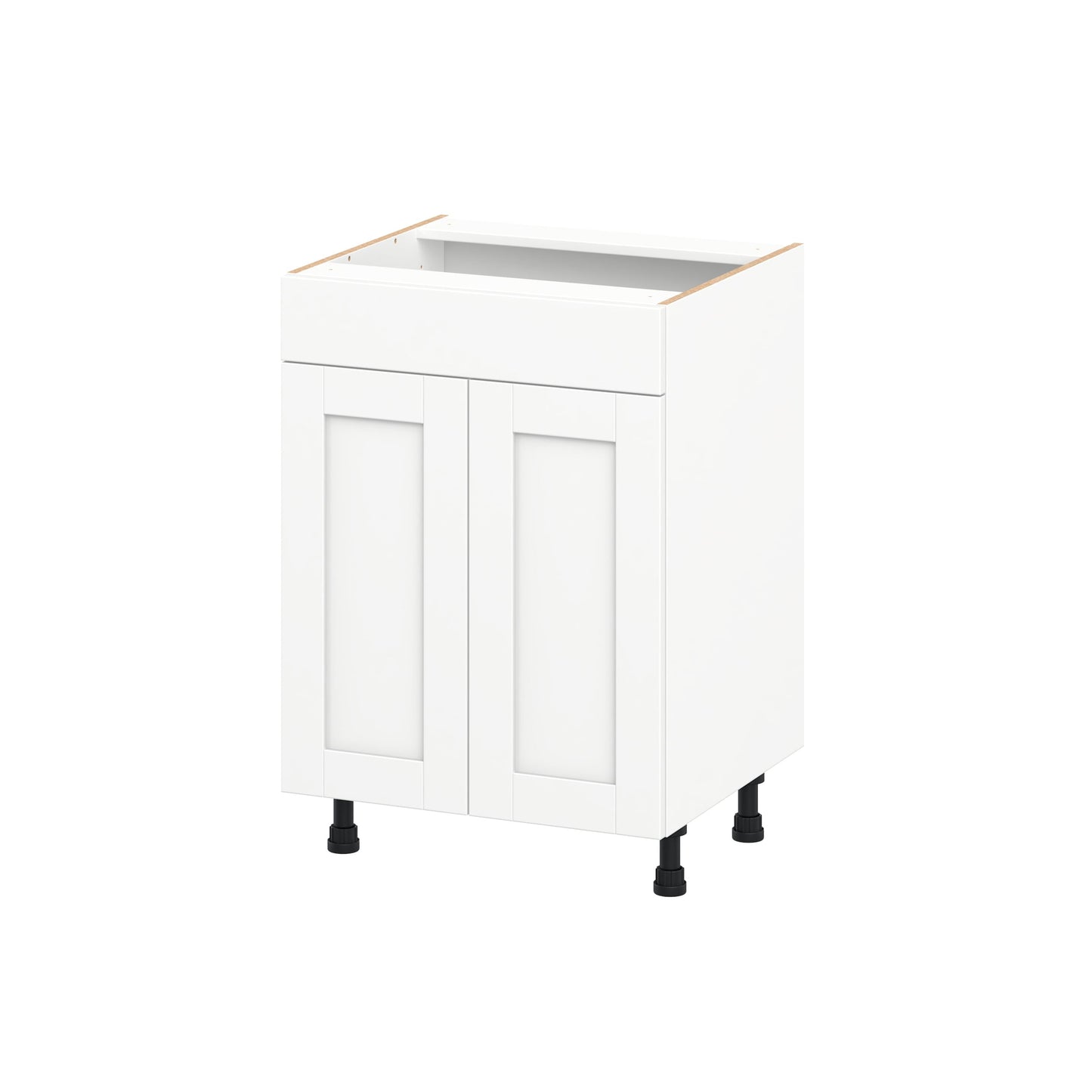Hugo&Borg Rosemont 24-in W x 34.5-in H x 21.83-in D Bright White Sink Base Fully Assembled Cabinet Recessed Panel Shaker