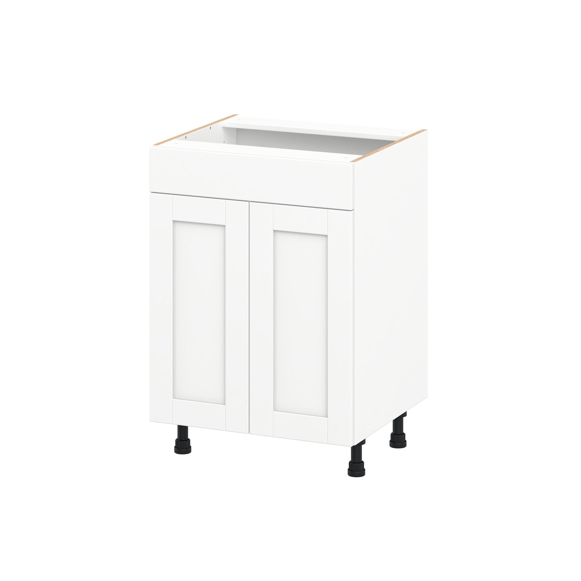 Hugo&Borg Rosemont 24-in W x 34.5-in H x 21.83-in D Bright White Sink Base Fully Assembled Cabinet Recessed Panel Shaker